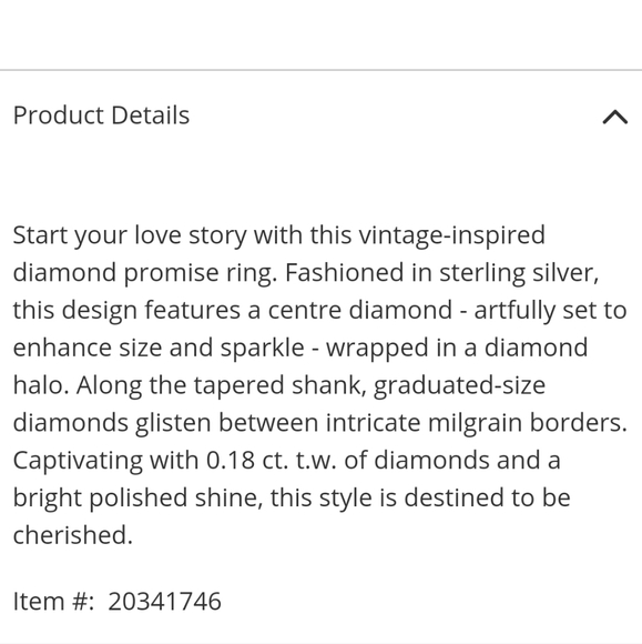 NWOT 1/5 CT. T.W. Diamond Frame Promise Ring in Sterling Silver - Picture 5 of 5